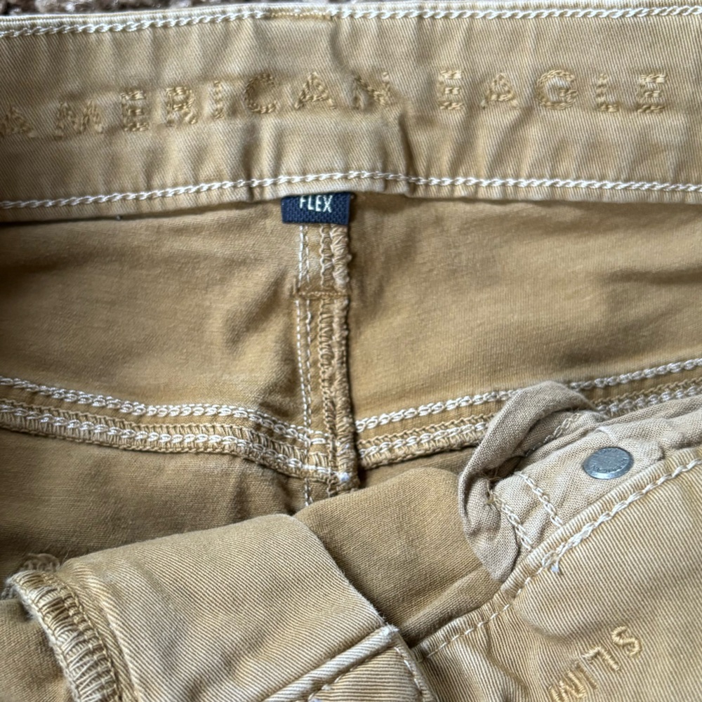 American Eagle Outfitter Flex Slim Straight Khaki Pants Men size 33 x 32 - Picture 4 of 8